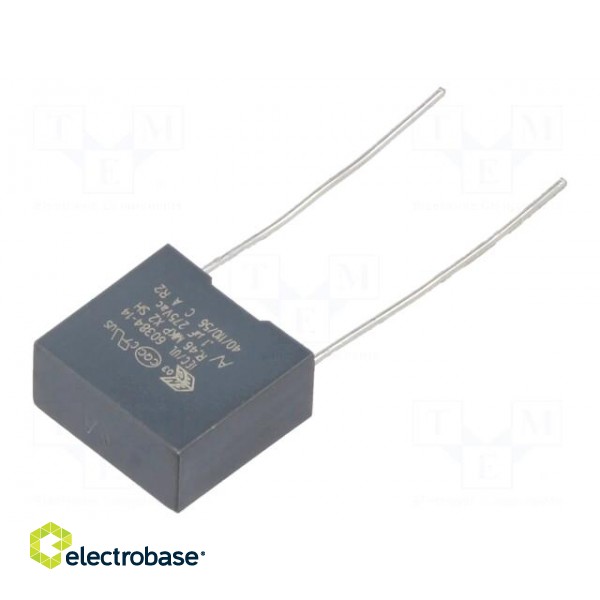 Capacitor: polypropylene | X2 | R46 | 100nF | 13x12x6mm | THT | ±20% | 10mm