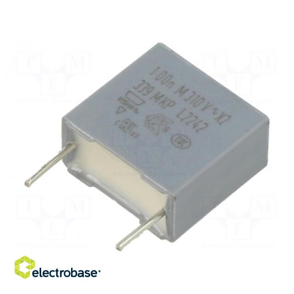 Capacitor: polypropylene | 100nF | THT | ±20% | 10mm | 630VDC | 310VAC