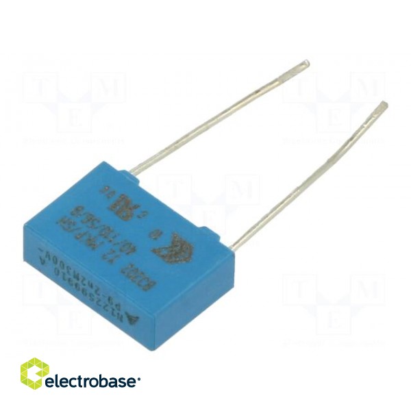 Capacitor: polypropylene | Y2 | 2.2nF | 13x9x4mm | THT | ±20% | 10mm