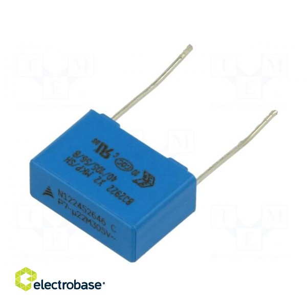 Capacitor: polypropylene | X2 | 220nF | 18x12.5x7mm | THT | ±20% | 15mm