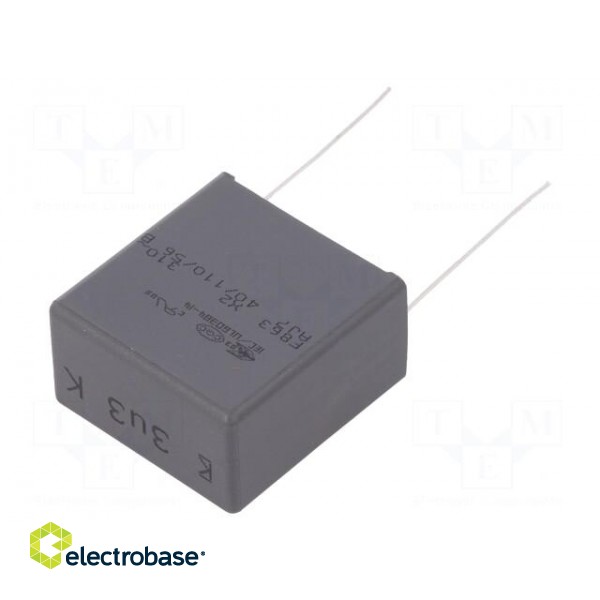 Capacitor: polypropylene | X2 | F863 | 3.3uF | 32x33x18mm | THT | ±10%