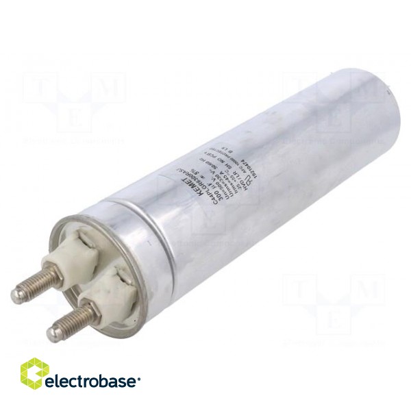 Capacitor: polypropylene | 300uF | Leads: M10 screws | ESR: 2mΩ | ±5% image 2