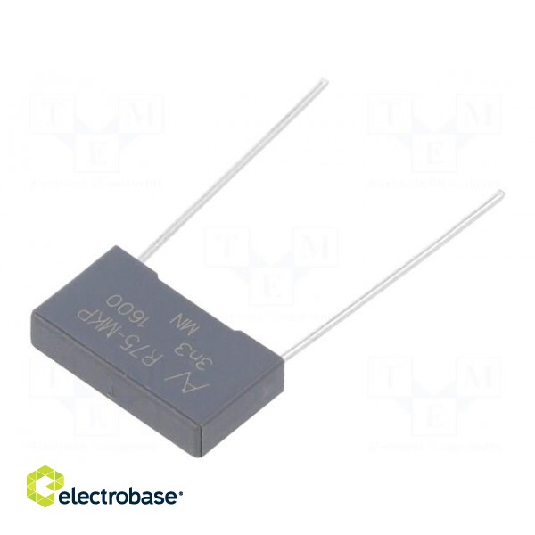 Capacitor: polypropylene | 3300pF | 18x10x4mm | THT | ±5% | 15mm | 650VAC