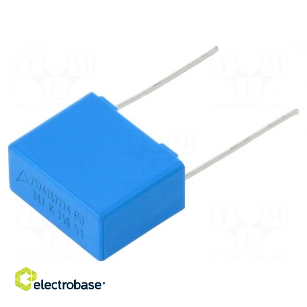 Capacitor: polypropylene | 470nF | 18x14.5x8.5mm | THT | ±10% | 15mm