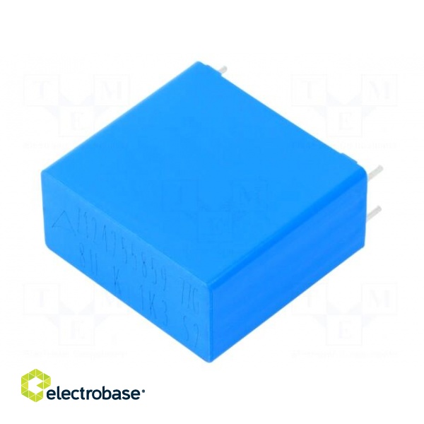 Capacitor: polypropylene | 8uF | THT | ±10% | 37.5x10.2mm | 1.1kVDC image 1