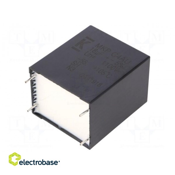 Capacitor: polypropylene | DC-Link | 18uF | ESR: 3.5mΩ | THT | ±5% | 23.6A