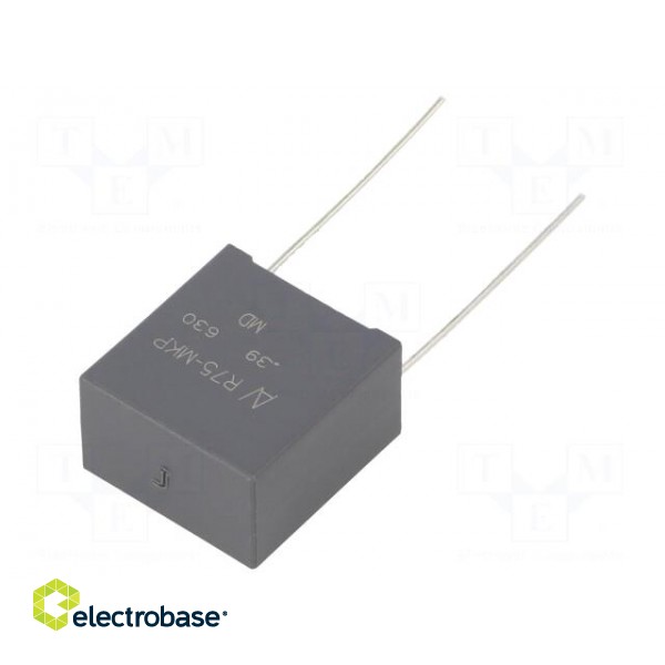 Capacitor: polypropylene | R75 | 0.39uF | 18x19x11mm | THT | ±5% | 15mm