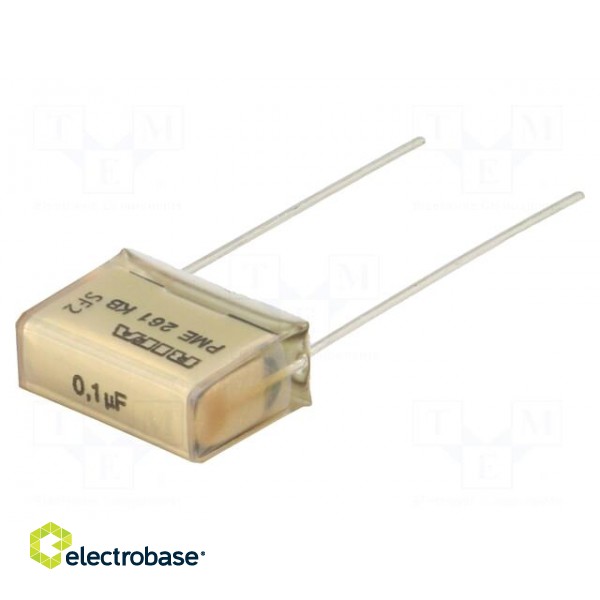 Capacitor: paper | 100nF | 220VAC | Pitch: 15.2mm | ±10% | THT | 400VDC