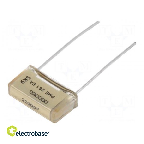 Capacitor: paper | 2.2nF | 300VAC | 10.2mm | ±10% | THT | Series: PME261