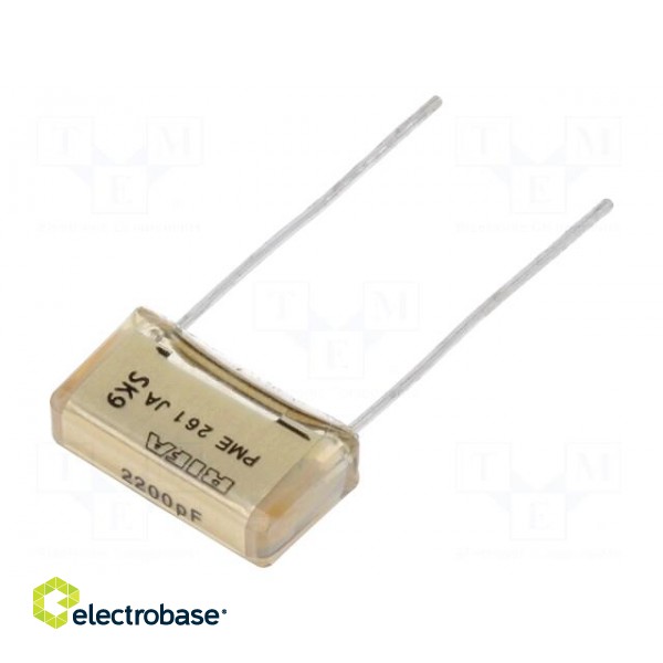 Capacitor: paper | 2.2nF | 500VAC | 10.2mm | ±10% | THT | PME261 | 1000VDC