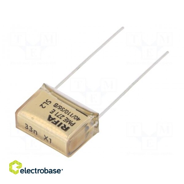 Capacitor: paper | X1 | 33nF | 300VAC | 15.2mm | ±20% | THT | 630VDC