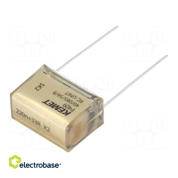 Capacitor: paper | X2 | 220nF | 275VAC | 20.3mm | ±20% | THT | Series: P409