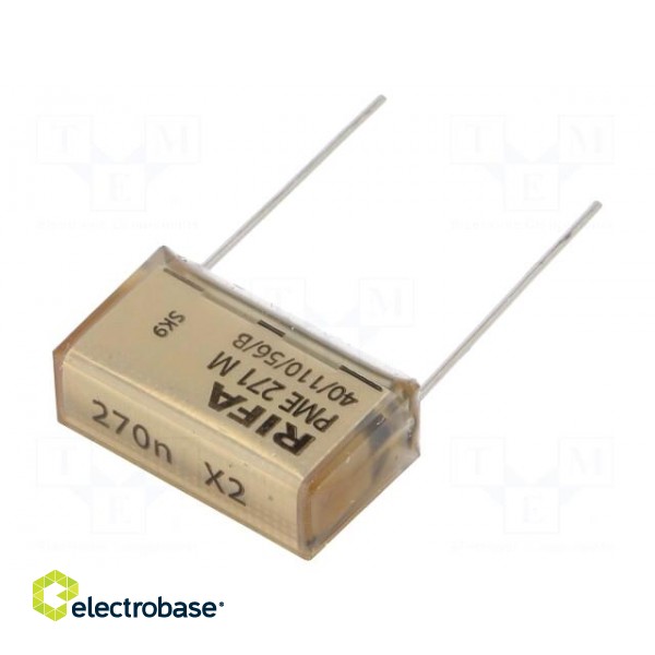 Capacitor: paper | X2 | 270nF | 275VAC | 25.4mm | ±10% | THT | PME271M