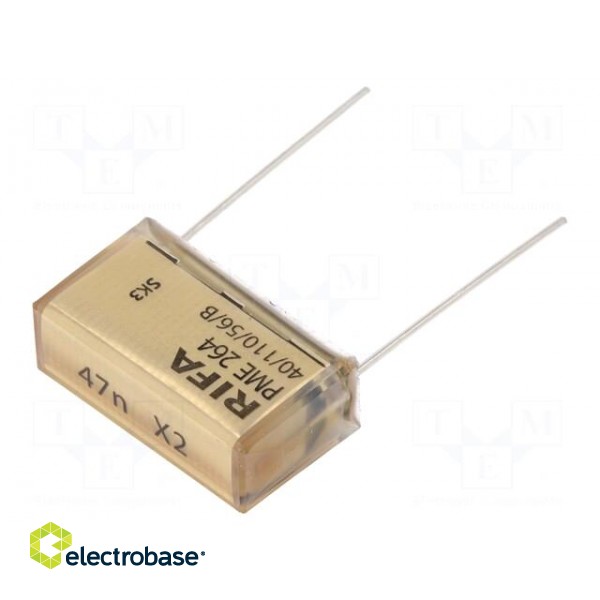 Capacitor: paper | X2 | 47nF | 660VAC | Pitch: 25.4mm | ±20% | THT | PME264