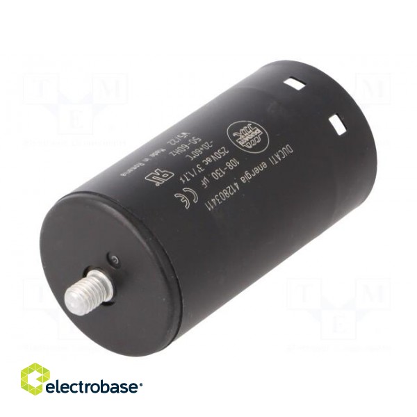 Capacitor: electrolytic | 120uF | Ø45.5x84mm | ±10% | M8 screw | 250VAC paveikslėlis 1