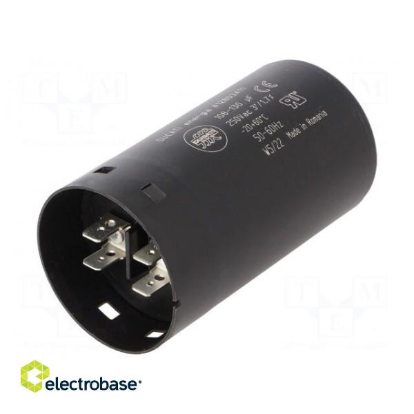 Capacitor: electrolytic | 120uF | Ø45.5x84mm | ±10% | M8 screw | 250VAC image 3