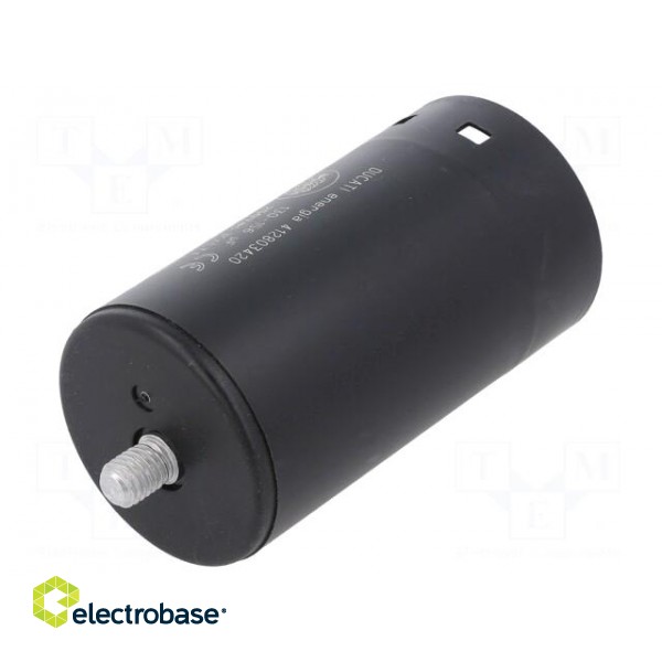 Capacitor: electrolytic | 143uF | Ø45.5x84mm | ±10% | M8 screw | 250VAC image 1