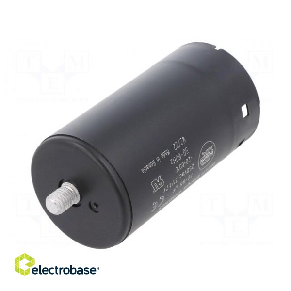 Capacitor: electrolytic | 80uF | Ø45.5x84mm | ±10% | M8 screw | 250VAC image 1