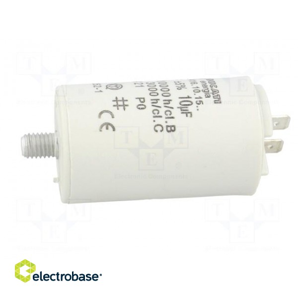 Capacitor: motors, run | 10uF | 425VAC | Ø36x58mm | -25÷85°C | ±5% фото 3