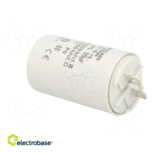 Capacitor: motors, run | 10uF | 425VAC | Ø36x58mm | -25÷85°C | ±5% фото 4