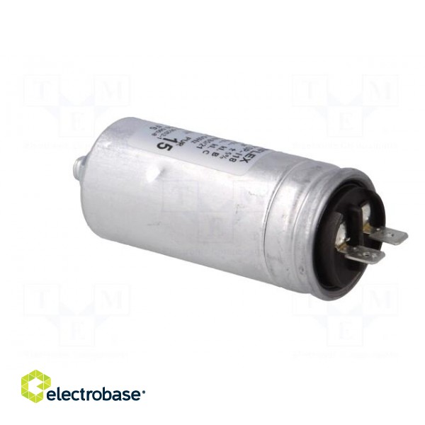 Capacitor: motors, run | 15uF | Uoper: 400VAC | Ø35x75mm | -40÷85°C image 4