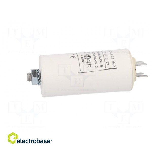 Capacitor: motors, run | 16uF | 420VAC | Ø40x73.5mm | -25÷85°C | ±5% image 3