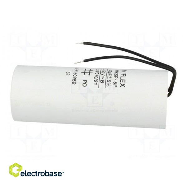 Capacitor: motors, run | 40uF | 450V | Ø45x114mm | -25÷70°C | ±10% | V: 7 paveikslėlis 3