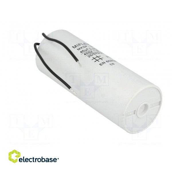 Capacitor: motors, run | 40uF | 450V | Ø45x114mm | -25÷70°C | ±10% | V: 7 paveikslėlis 8