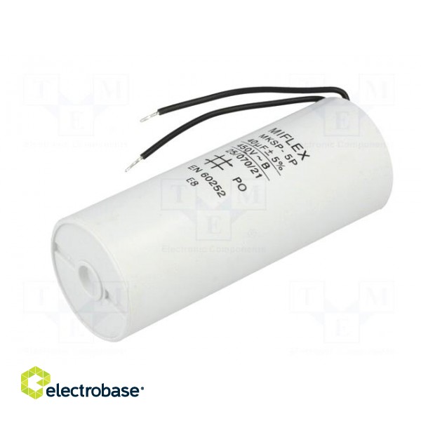 Capacitor: motors, run | 40uF | 450V | Ø45x114mm | -25÷70°C | ±10% | V: 7 paveikslėlis 2