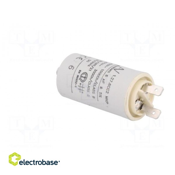 Capacitor: motors, run | 6uF | 420VAC | Ø30x56.5mm | -25÷85°C | ±5% image 4