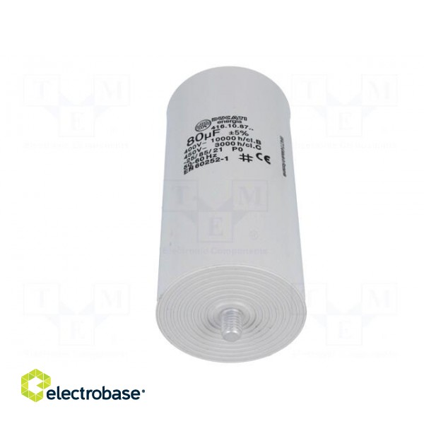 Capacitor: motors, run | 80uF | 425VAC | Ø55x117mm | -25÷85°C | ±5% paveikslėlis 9