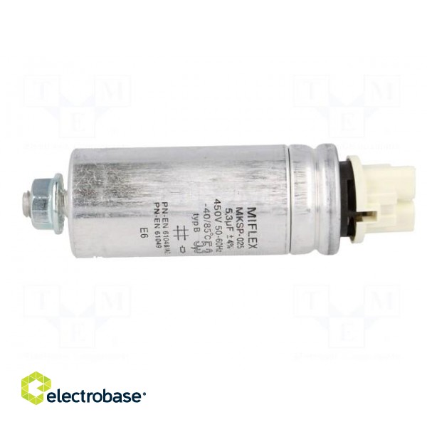 Capacitor: for discharge lamp | 5.3uF | 450VAC | ±4% | Ø31x76mm фото 3