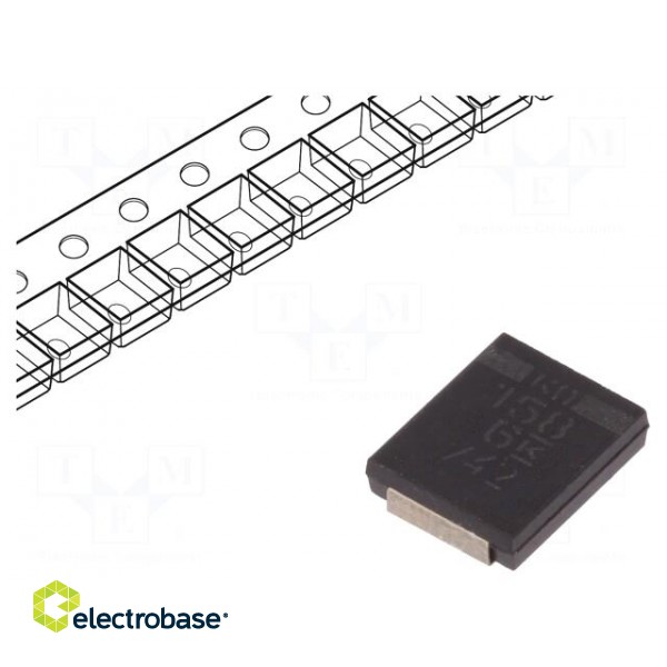 Capacitor: tantalum-polymer | low ESR | 1500uF | 6.3VDC | H | 2924 | SMD