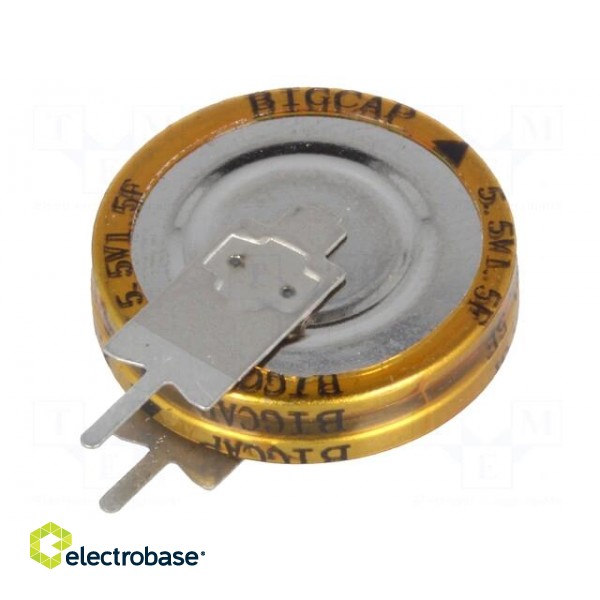 Supercapacitor | THT | 1.5F | 5.5VDC | ±20% | Ø19x20.5mm | -25÷70°C | EDLC