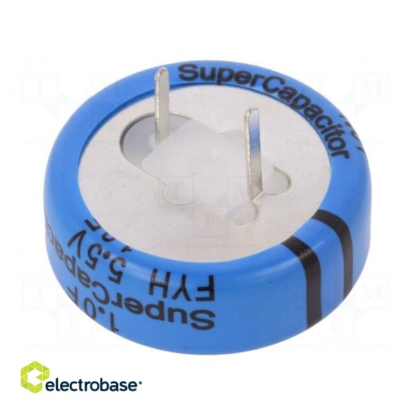 Supercapacitor | THT | 1F | 5.5VDC | -20÷80% | Body dim: Ø28.5x11mm