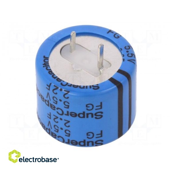 Capacitor: electrolytic | 2.2F | 5.5VDC | ESR: 35Ω | THT | -20÷+80%