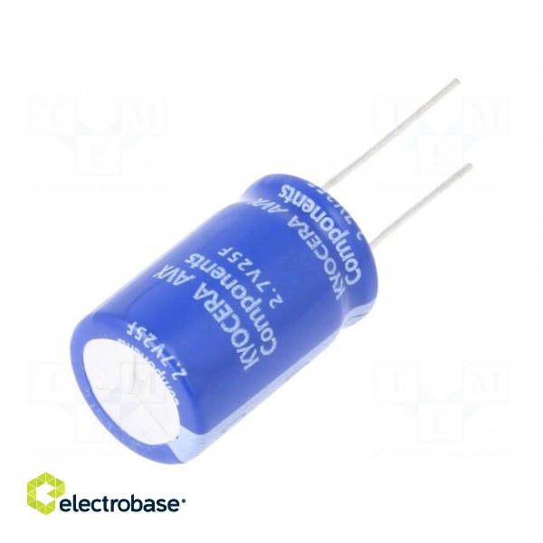 Supercapacitor | THT | 25F | 2.7VDC | -10÷30% | Body dim: Ø16x25mm | 15A