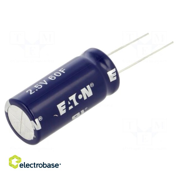 Supercapacitor | THT | 60F | 2.5VDC | -10÷30% | Body dim: Ø18x42mm | 25mΩ