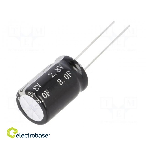 Capacitor: electrolytic | supercapacitor | 8F | 2.8VDC | ESR: 50mΩ | THT