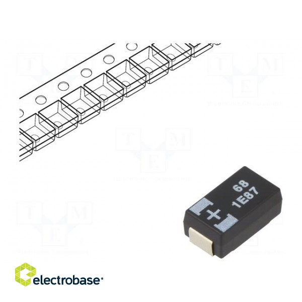 Capacitor: tantalum-polymer | 68uF | 25VDC | TQC | SMD | ±20% | -55÷105°C