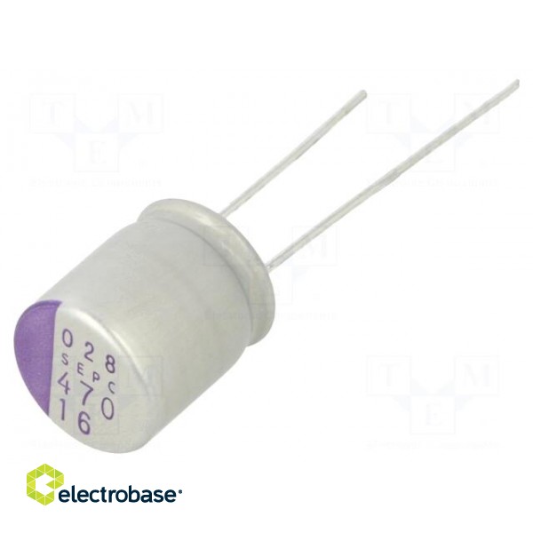 Capacitor: polymer | 470uF | 16VDC | SEPC | THT | ±20% | -55÷105°C | OS-CON