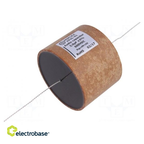 Capacitor: aluminum-polypropylene-paper | 3.9uF | 600VDC | ±5% | THT