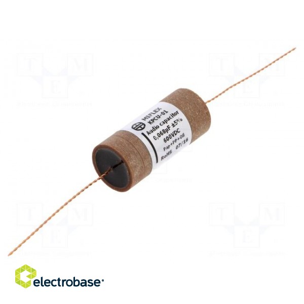 Capacitor: copper-polypropylene-paper | 0.068uF | 600VDC | ±5% | THT