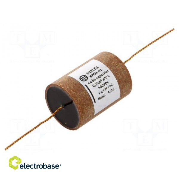 Capacitor: copper-polypropylene-paper | 0.33uF | 600VDC | ±5% | THT
