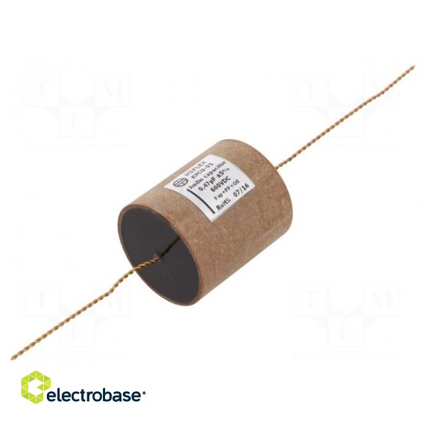 Capacitor: copper-polypropylene-paper | 0.47uF | 600VDC | ±5% | THT