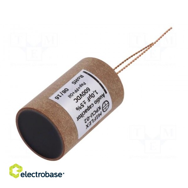 Capacitor: copper-polypropylene-paper | 1uF | 600VDC | ±5% | Ø44x70mm