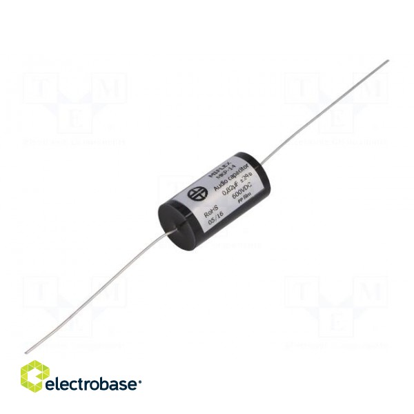 Capacitor: polypropylene | 0.82uF | 600VDC | ±2% | Ø14x33mm | -25÷85°C