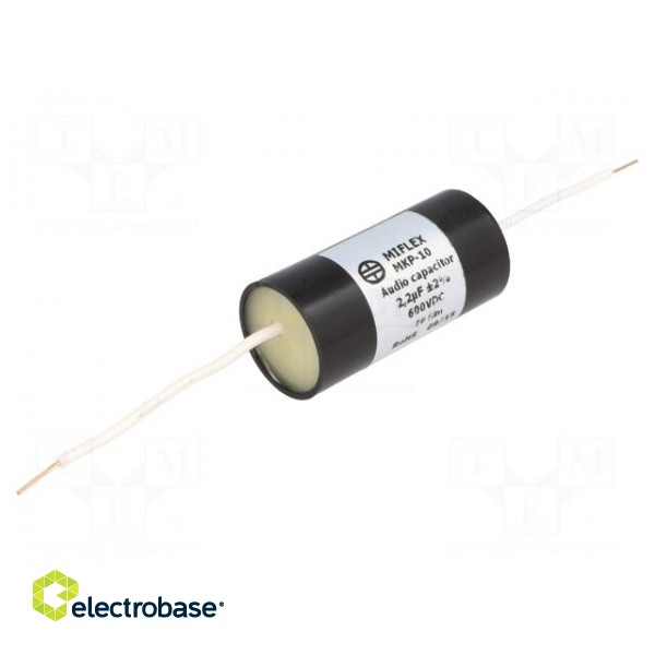 Capacitor: polypropylene | 2.2uF | 600VDC | ±2% | Ø25x51mm | -25÷85°C