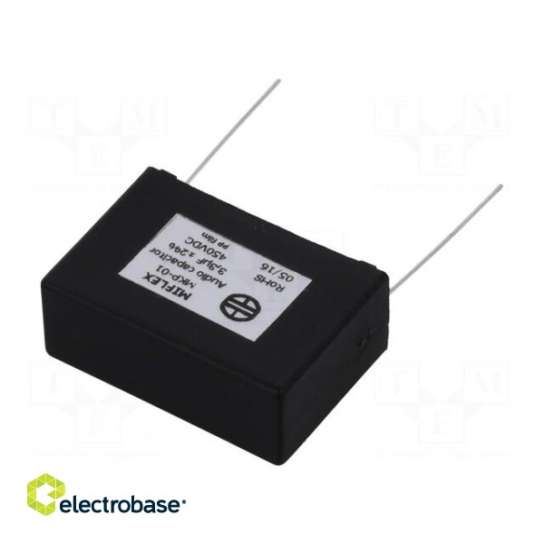 Capacitor: polypropylene | 3.3uF | 450VDC | 37.5mm | ±2% | -25÷85°C