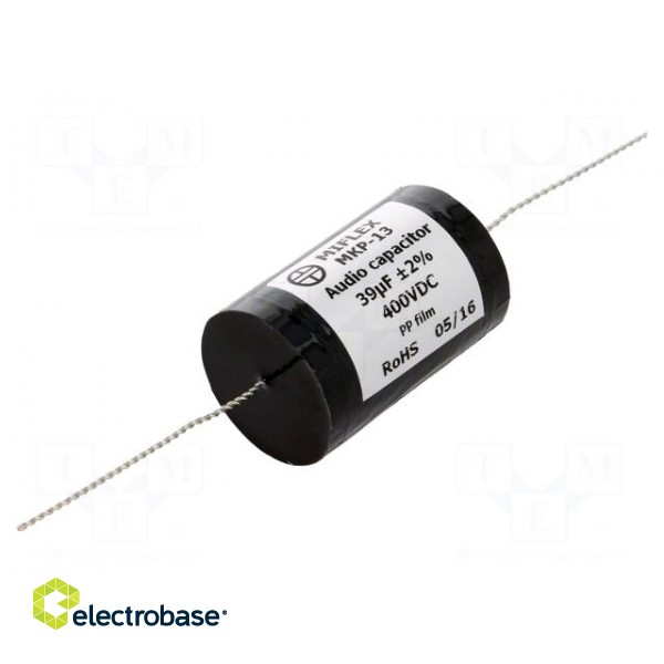 Capacitor: polypropylene | 39uF | 400VDC | ±2% | Ø38.7x67mm | -25÷85°C